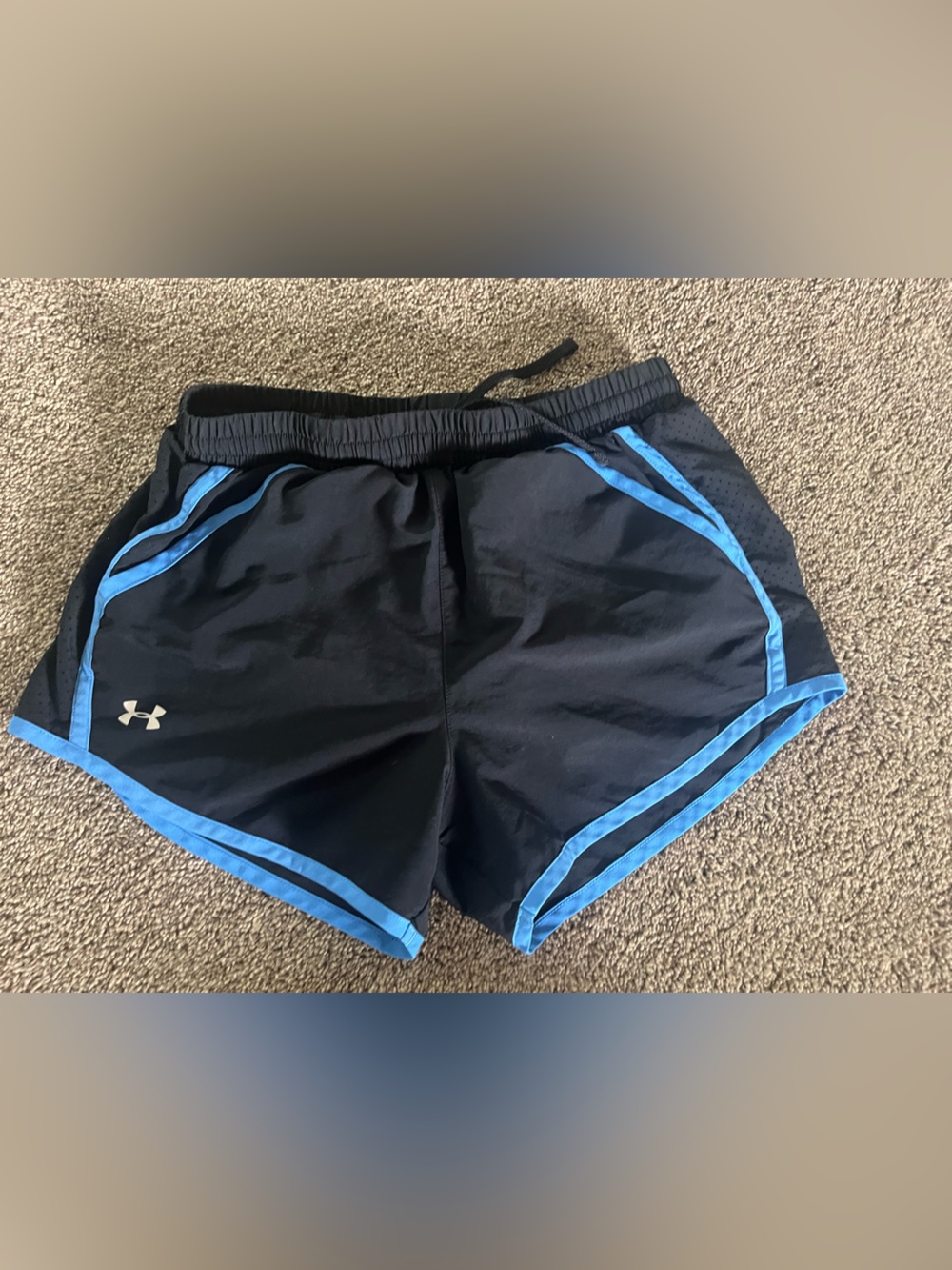 Under Armour Black Shorts with Blue Trim